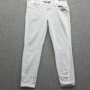 Lucky Brand Women's Gray & White Striped Jean's Size 35" x 29(Actual)